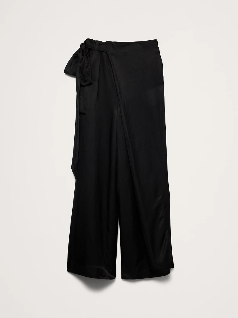 Viscose-Linen Palazzo Pant