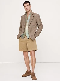Italian Plaid Cotton-Linen Blazer