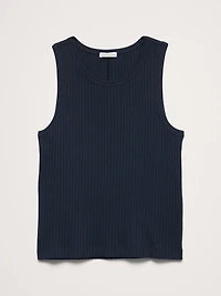 Ribbed Stretch-Cotton Tank