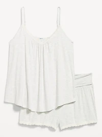 Ensemble camisole et short de pyjama à bordure en dentelle maternité