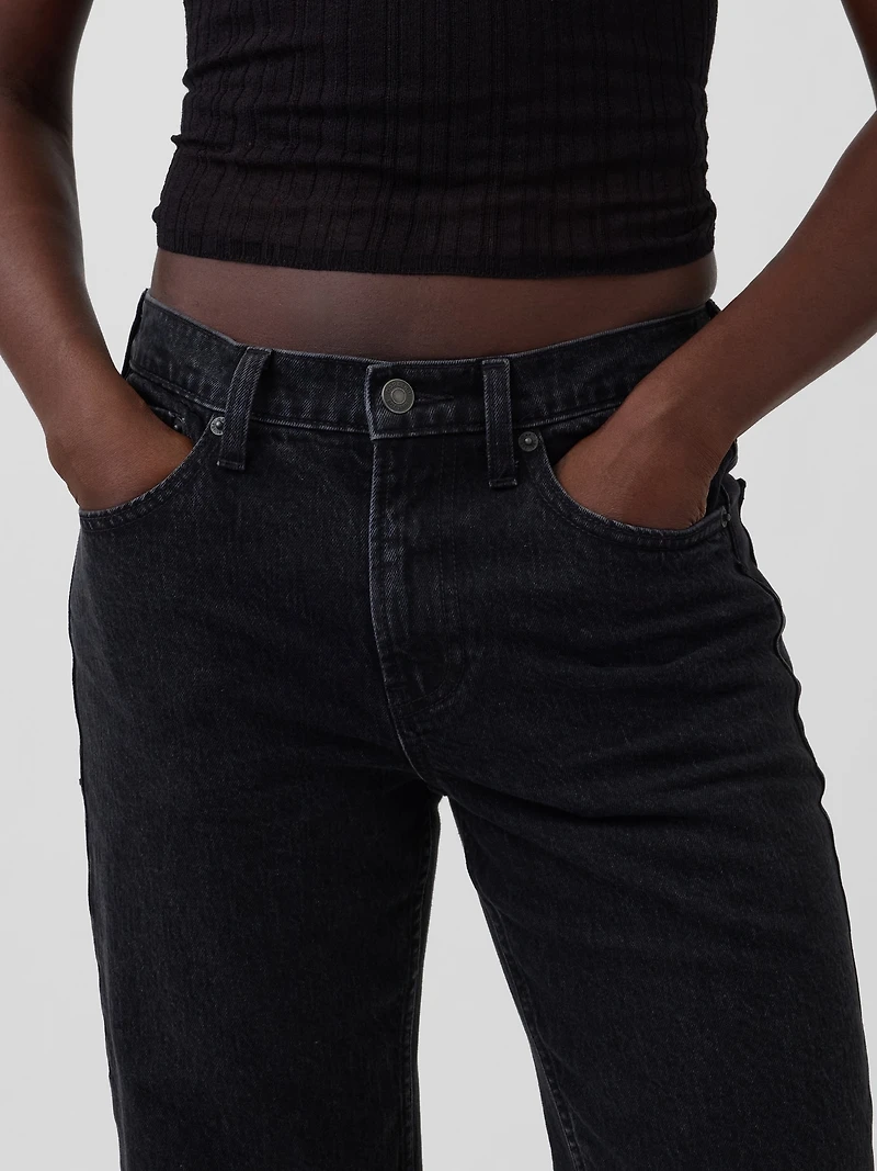 Mid Rise Relaxed Straight Jeans