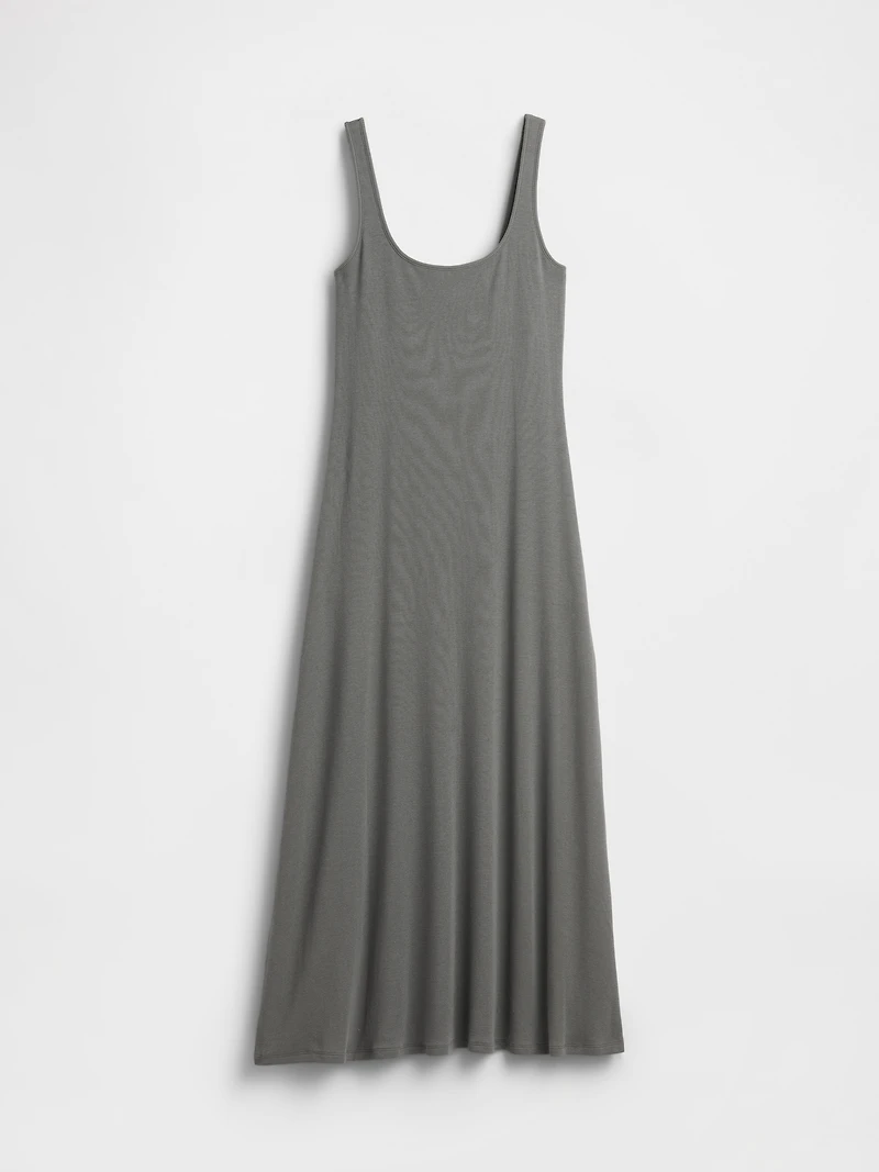 Modern Rib Square-Neck Maxi Dress