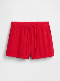 4" Mid Rise Cotton Gauze Easy Shorts