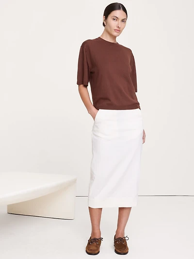 Larkspur Cotton-Silk Sweater Tee