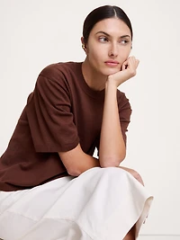 Larkspur Cotton-Silk Sweater Tee