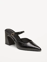Buckle-Strap Mule Heels for Women