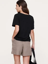 Cotton Slub Boyfriend V-Neck T-Shirt