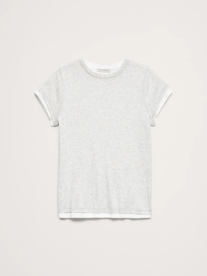 Airy Cotton Layered T-Shirt