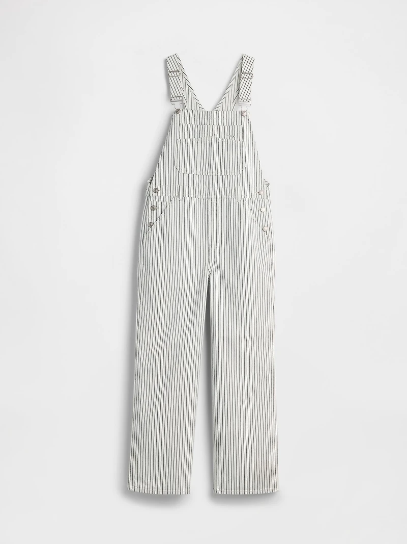 Relaxed Denim Stripe Overalls