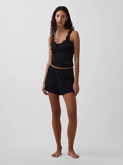 Mini Rib Relaxed PJ Shorts