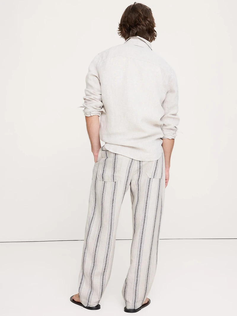 Loose Linen Pull-on Beach Pant