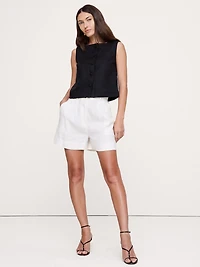 Linen Button-Front Tank
