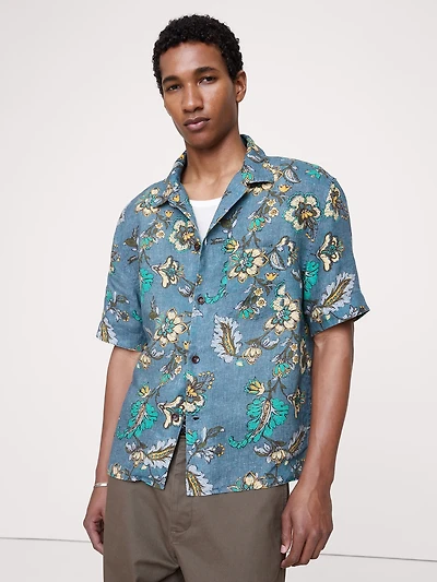 Standard-Fit Linen Resort Shirt