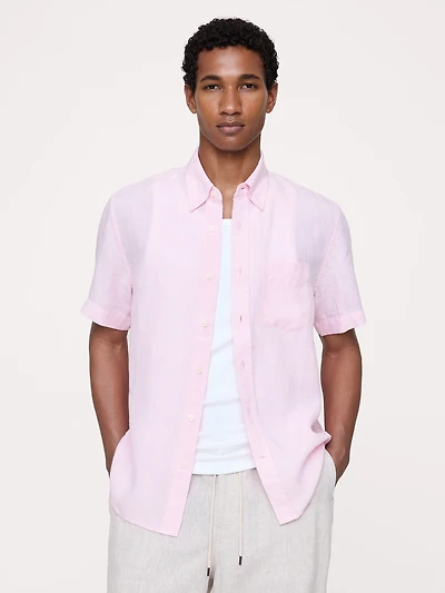 Standard-Fit Linen Short-Sleeve Shirt