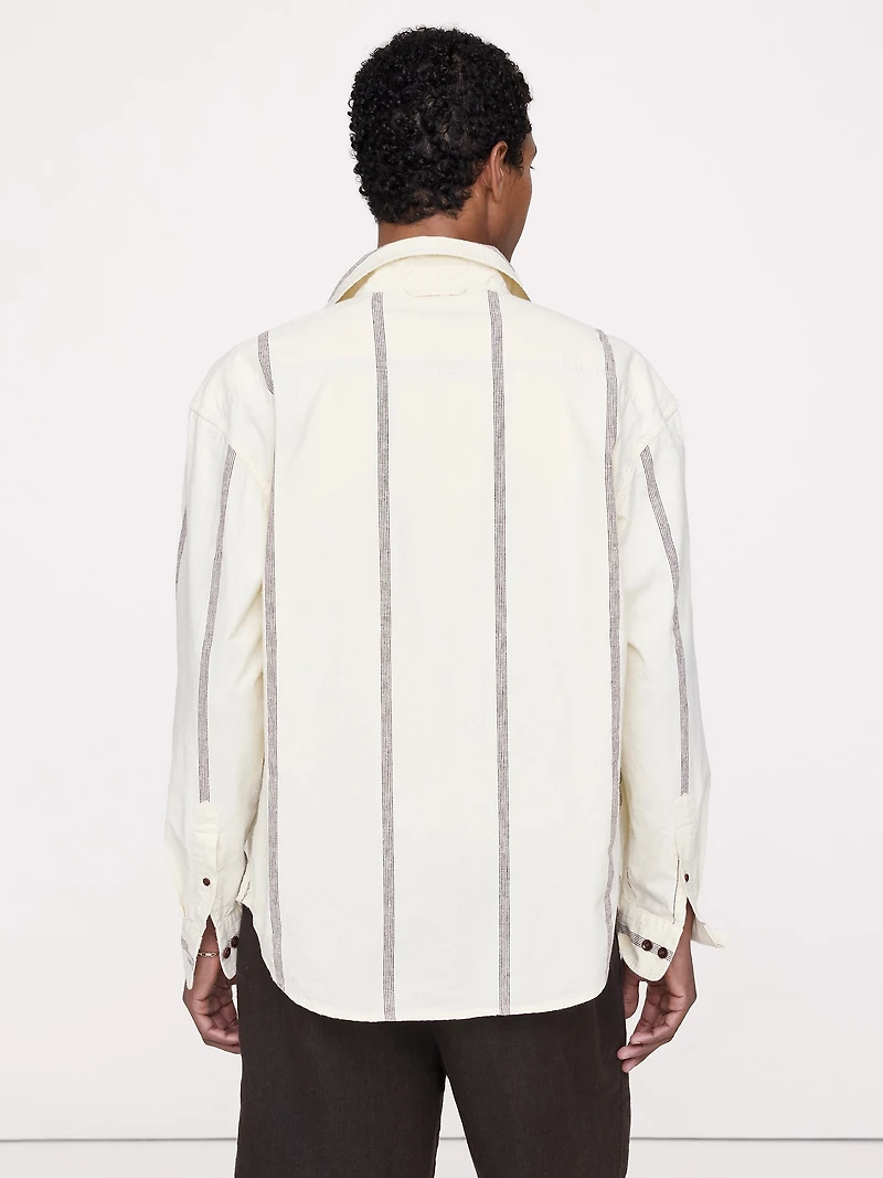 Relaxed-Fit Cotton-Linen Neps Shirt