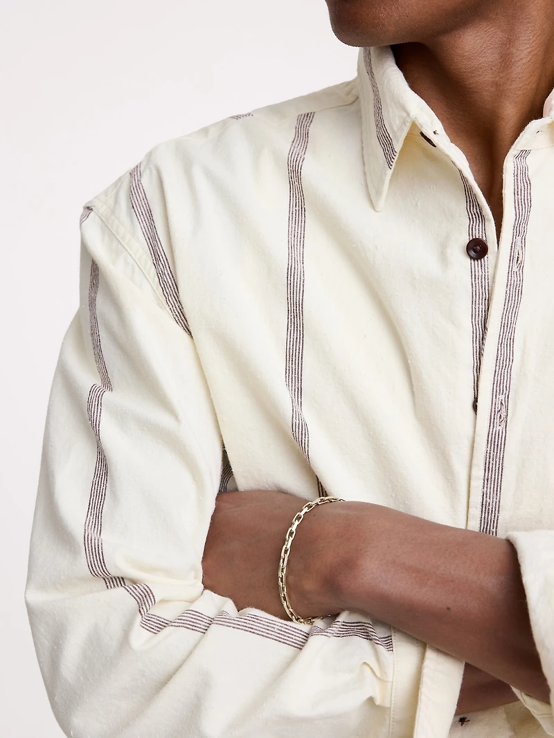 Relaxed-Fit Cotton-Linen Neps Shirt