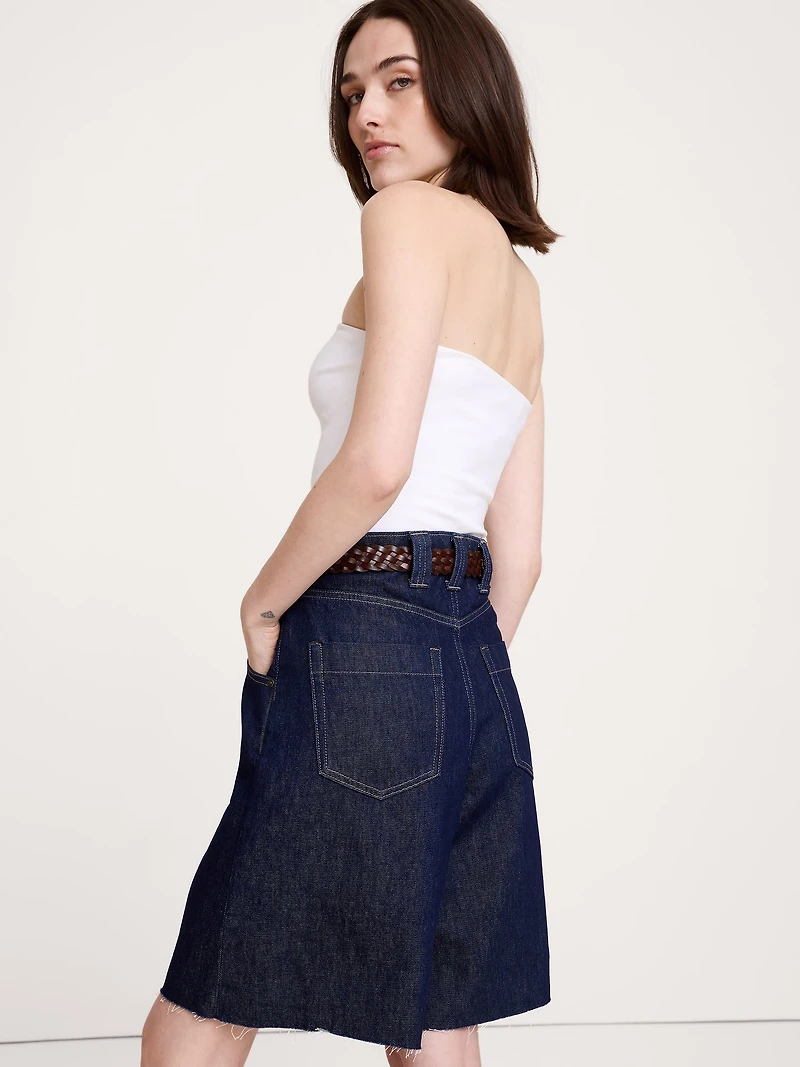 Mid-Rise Cotton Bermuda Short