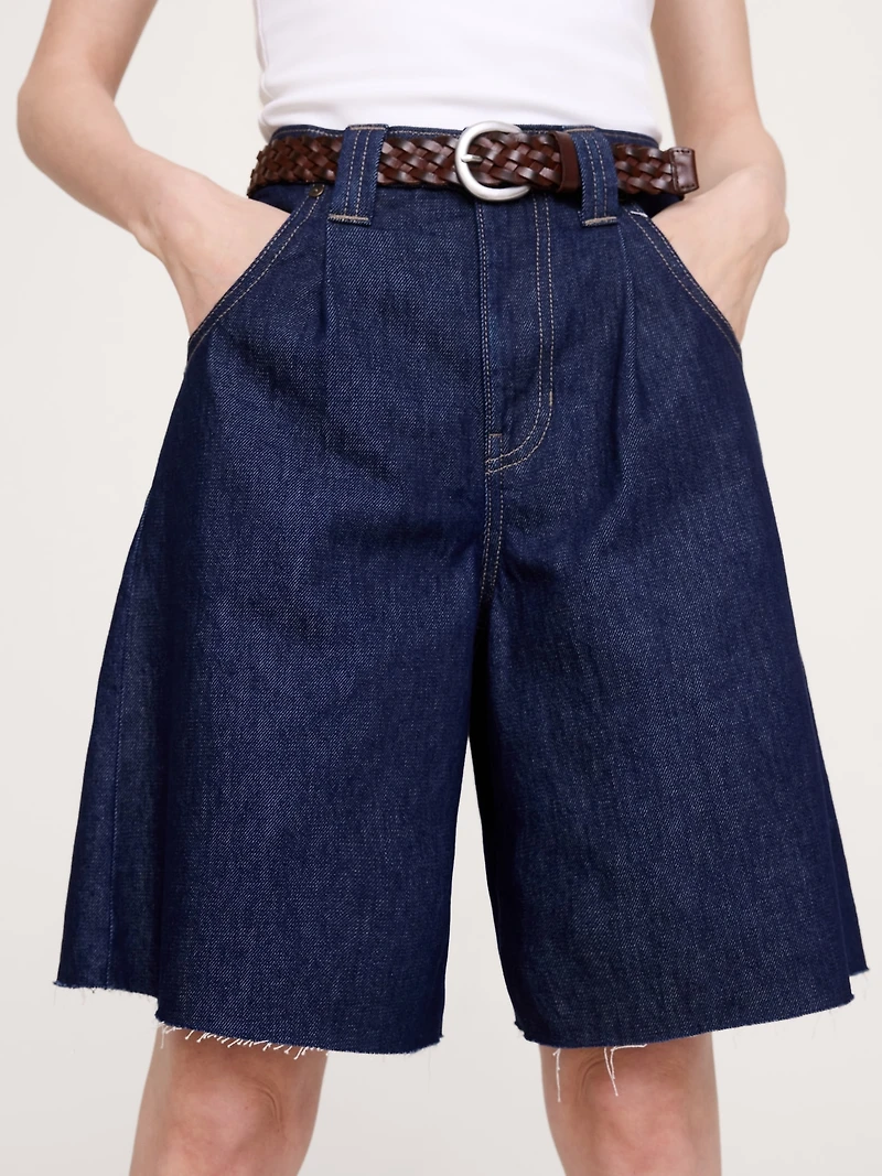 Mid-Rise Cotton Bermuda Short