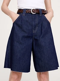 Mid-Rise Cotton Bermuda Short