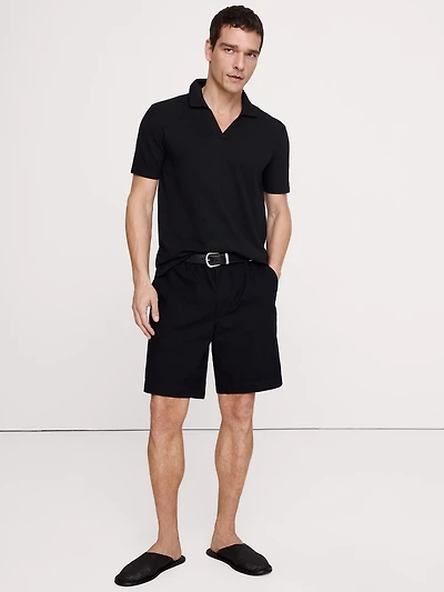 Mesh Johnny-Collar Polo