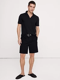 Mesh Johnny-Collar Polo