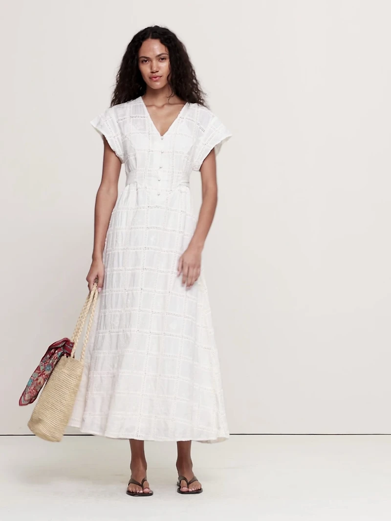 Embroidered Cotton Maxi Dress