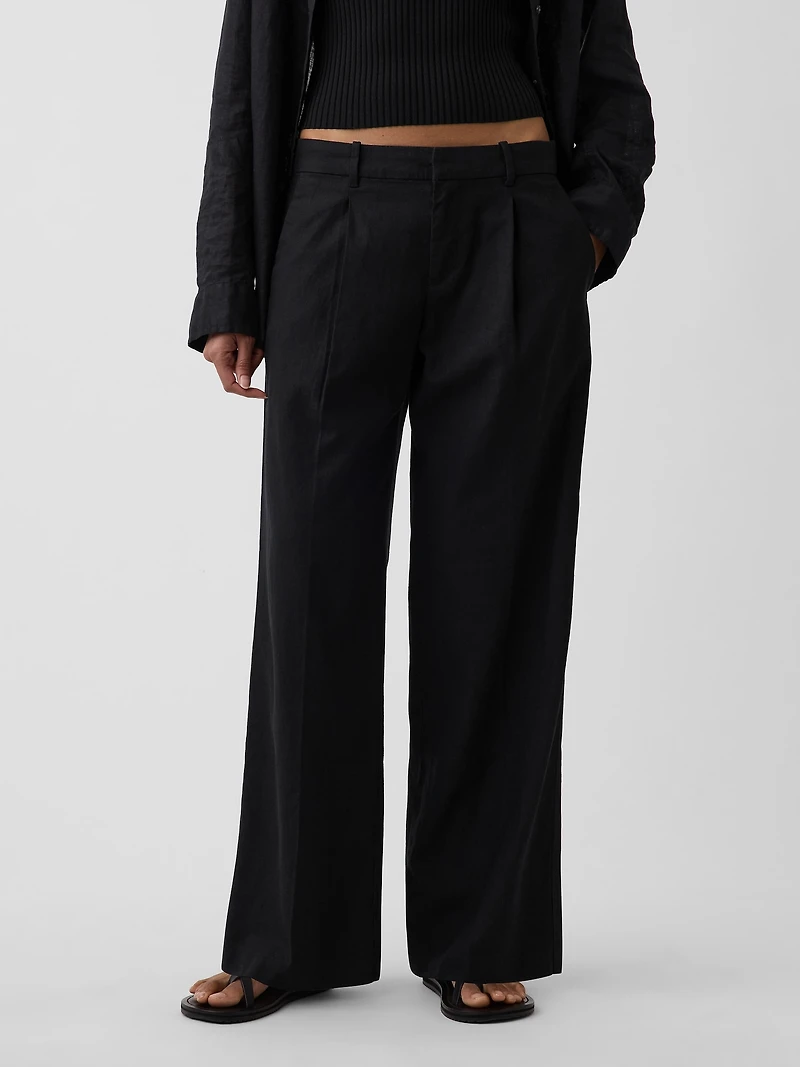 365 Low Rise Linen-Blend Trousers