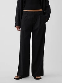 365 Low Rise Linen-Blend Trousers