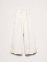 High-Rise Wide-Leg Linen Pull-On Ankle Pant