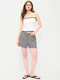 High-Waisted Linen-Blend Shorts - 3.5-inch inseam