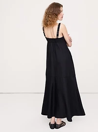 Linen Empire-Waist Maxi Dress