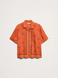 Embroidered Linen Resort Shirt
