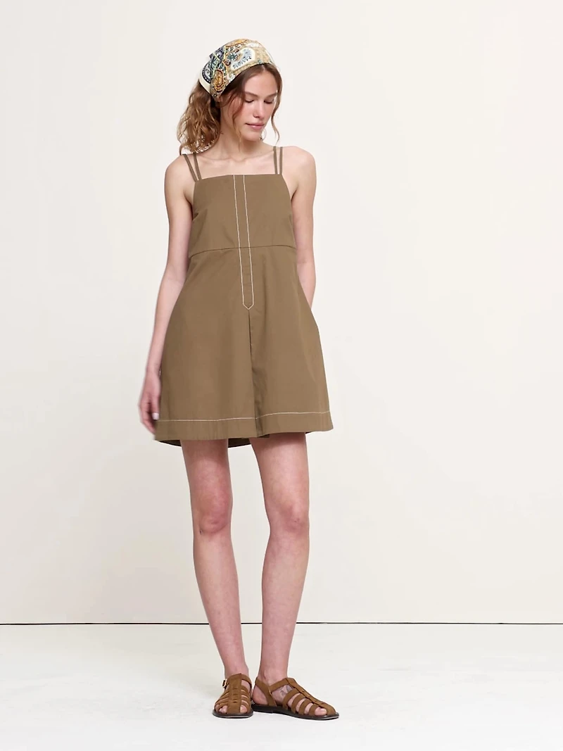 Cotton Twill Mini Dress