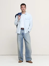 Relaxed-Fit Denim Long-Sleeve Resort Shirt