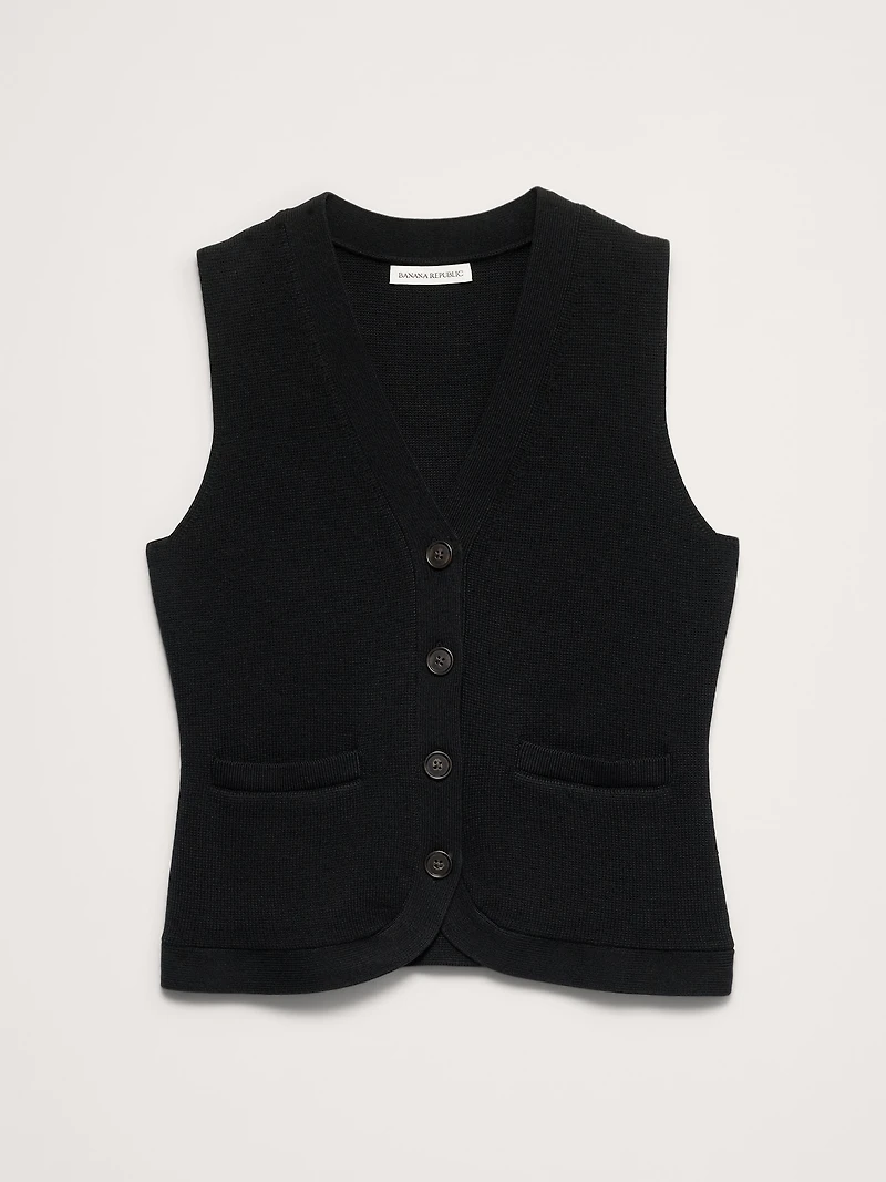 Larkspur Cotton-Silk Sweater Vest