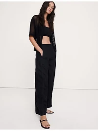 Mid-Rise Relaxed Painter Pull-On Pant Linen