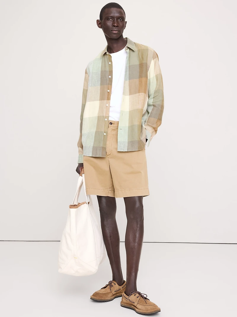 Archive Reissue Standard-Fit Plaid Linen Shirt