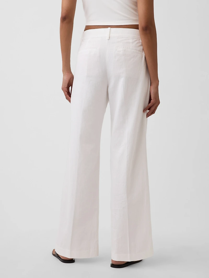 365 Low Rise Linen-Blend Trousers