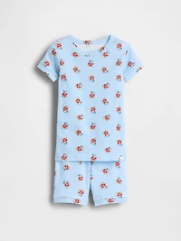 Pyjama court en coton biologique brossé à motif de l’ourson Brannan pour Bébé et Tout-petite