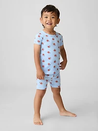 Pyjama court en coton biologique brossé à motif de l’ourson Brannan pour Bébé et Tout-petite