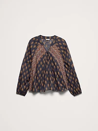 Lightweight Cotton Split-Neck Top