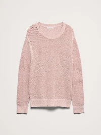 Bouclé Cotton-Blend Crew-Neck Sweater