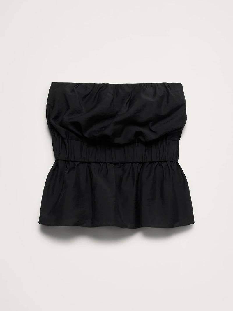 Strapless TENCEL™-Nylon Peplum Top