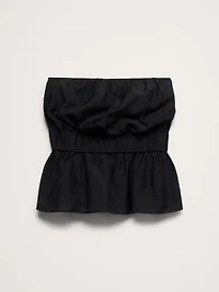Strapless TENCEL™-Nylon Peplum Top