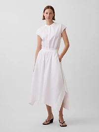 Poplin Cap-Sleeve Crop Shirt