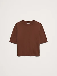 Larkspur Cotton-Silk Sweater Tee