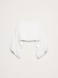 Linen Cropped Boatneck Top