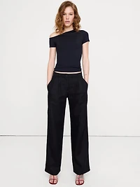 Sculpted-Stretch Off-Shoulder Top