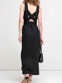 Linen Crossback Maxi Dress