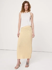 Bouclé Cotton Sweater Skirt